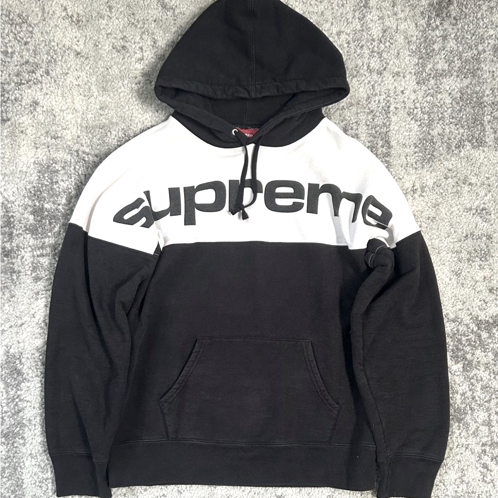 Supreme Fw17 Black Blocked Hoodie